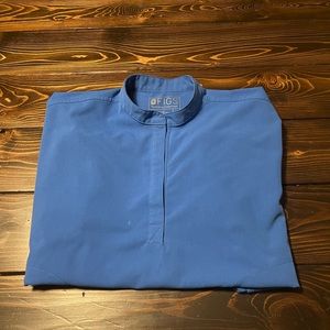 FIGS Womens Rafaela™ Oversized Scrub Top in Medium Royal Blue Color